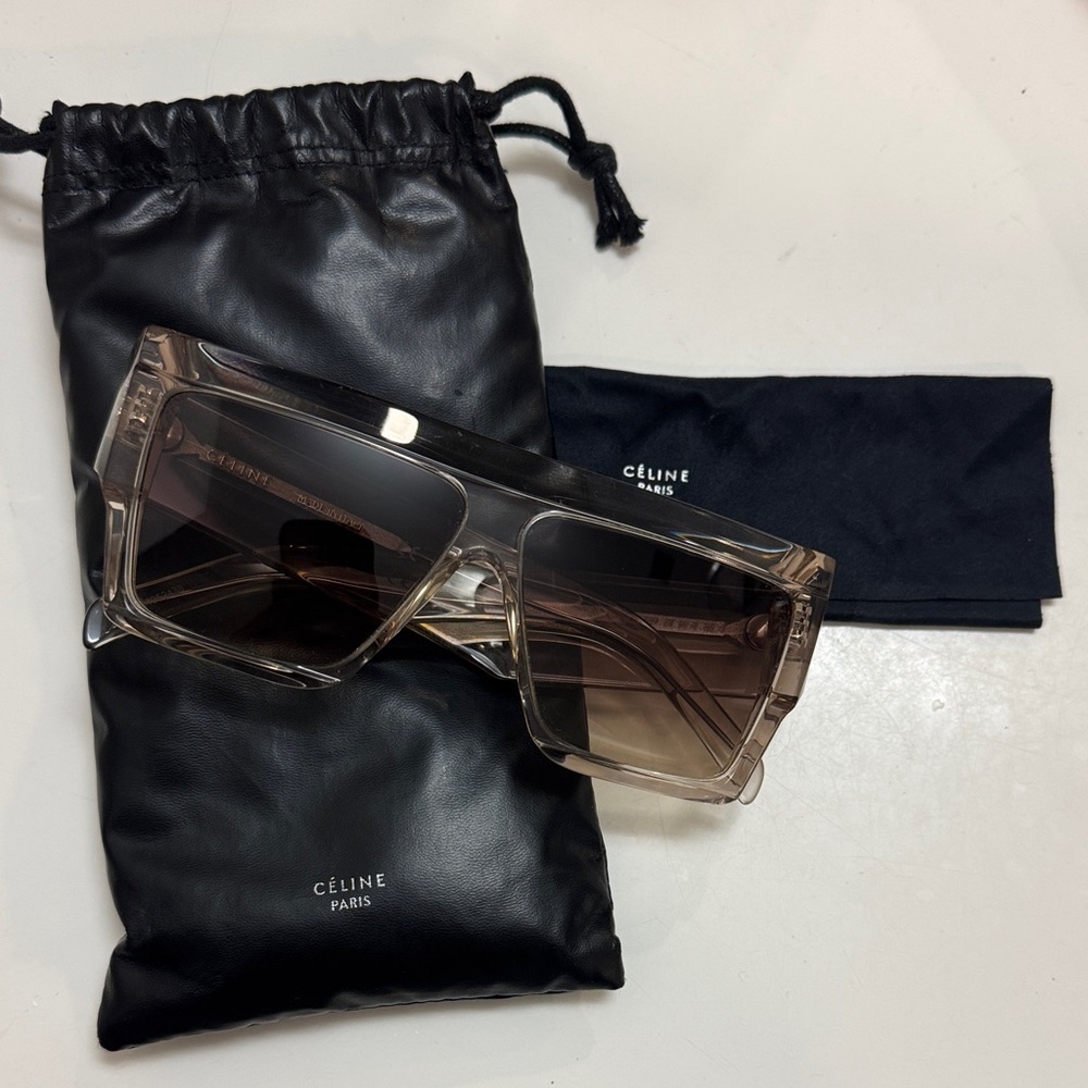 Celine Transparent Sunglasses with Gold Accents